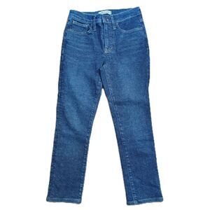 Madewell 25 Petite Women's 9" Mid-Rise Skinny Stretch Dark Wash Jeans MA938